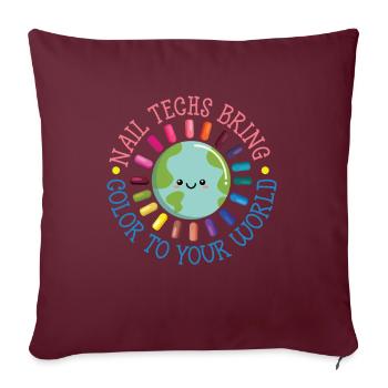 Nail technicians bring color into your world - Sofa pillowcase 17,3'' x 17,3'' (45 x 45 cm) - burgundy - Front