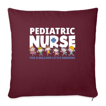 Infirmière infirmière pédiatrique - Housse de coussin décorative 45 x 45 cm - bordeaux - Devant
