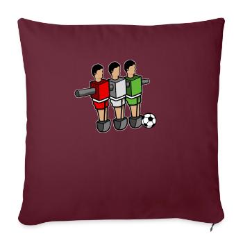 Tischfußball Kickern Tischkicker Wuzzler - Sofakissenbezug 45 x 45 cm - Burgunderrot - Vorne