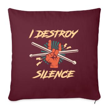 Cadeau drôle de groupe de batteur de batterie - Housse de coussin décorative 45 x 45 cm - bordeaux - Devant
