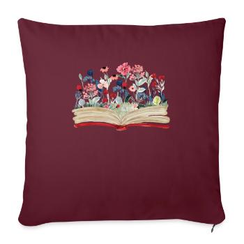 Rat de bibliothèque livre lecture rat de bibliothèque - Housse de coussin décorative 45 x 45 cm - bordeaux - Devant