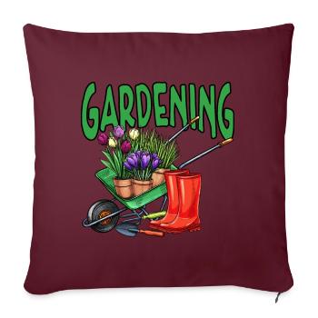 Jardin amis jardinage nature cadeau - Housse de coussin décorative 45 x 45 cm - bordeaux - Devant