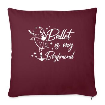 Danseuse de ballet ballerine - Housse de coussin décorative 45 x 45 cm - bordeaux - Devant