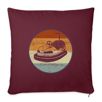 Bumper car rétro fête foraine cadeau des années 90 - Housse de coussin décorative 45 x 45 cm - bordeaux - Devant