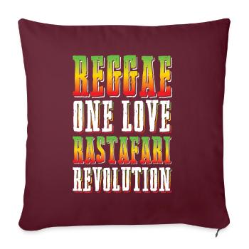 Reggae Musik Rastafari - Sofakissenbezug 45 x 45 cm - Burgunderrot - Vorne