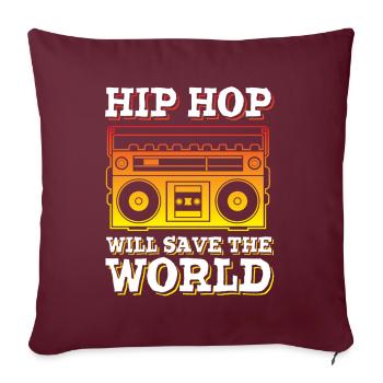 Ghetto blaster Hip Hop - Housse de coussin décorative 45 x 45 cm - bordeaux - Devant