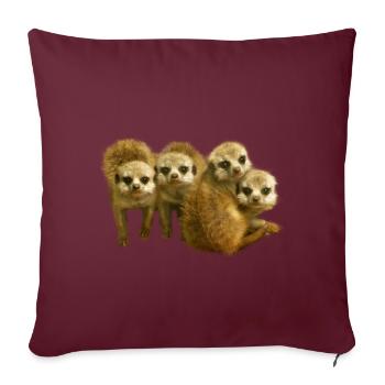Lustiges Erdmännchen Junges Meerkat Geschenk - Sofakissenbezug 45 x 45 cm - Burgunderrot - Vorne