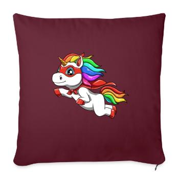 Licorne drôle comme héros pour un super-héros - Housse de coussin décorative 45 x 45 cm - bordeaux - Devant