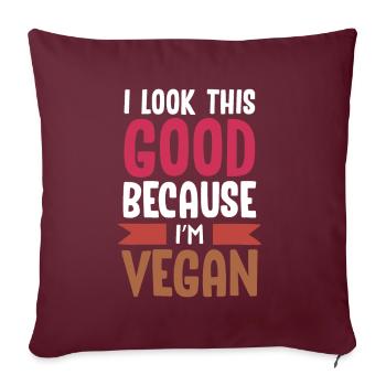 Vegan Veganer - Sofakissenbezug 45 x 45 cm - Burgunderrot - Vorne