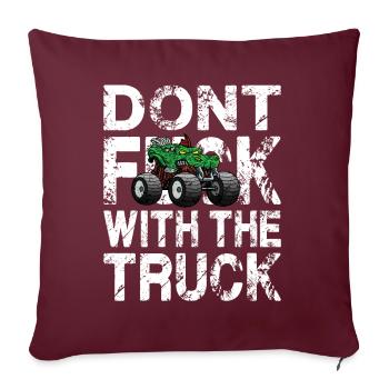 Cooler Monstertruck Spruch Crashshow - Sofakissenbezug 45 x 45 cm - Burgunderrot - Vorne