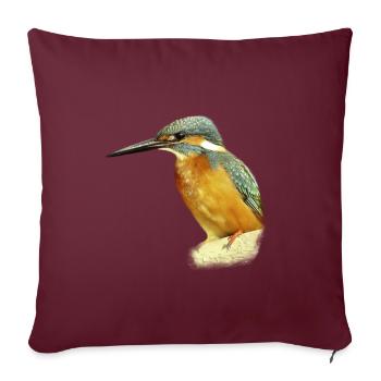 Cadeau d'illustration de conception de Kingfisher - Housse de coussin décorative 45 x 45 cm - bordeaux - Devant