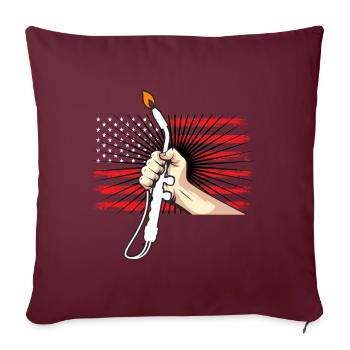 Usa-drapeau Soudere Drôle de soudure - Housse de coussin décorative 45 x 45 cm - bordeaux - Devant