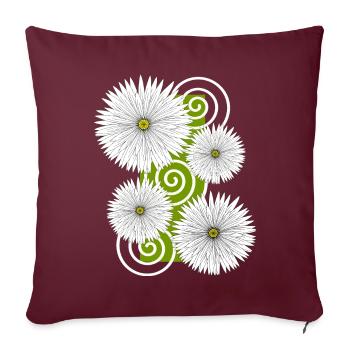 Blumen Gänseblümchen weiße Blüten Garten Frühling - Sofakissenbezug 45 x 45 cm - Burgunderrot - Vorne