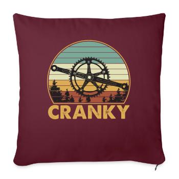 Vélo Cranky Vintage Retro Sunset - Housse de coussin décorative 45 x 45 cm - bordeaux - Devant