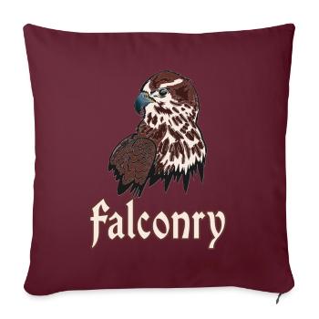 Fauconnerie Chasse au nageon Oiseau de proie Grei Faucon - Housse de coussin décorative 45 x 45 cm - bordeaux - Devant