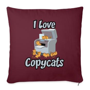 Copier copie de chat copie copie chat Copycats - Housse de coussin décorative 45 x 45 cm - bordeaux - Devant