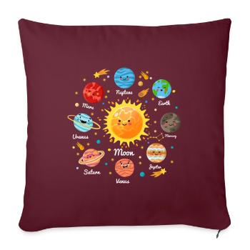 Solar System Space Planets for a sience lover - Housse de coussin décorative 45 x 45 cm - bordeaux - Devant
