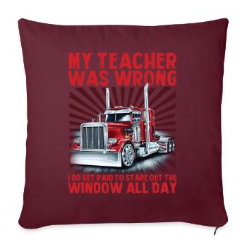 My Teacher Was Wrong - Housse de coussin décorative 45 x 45 cm - bordeaux - Devant