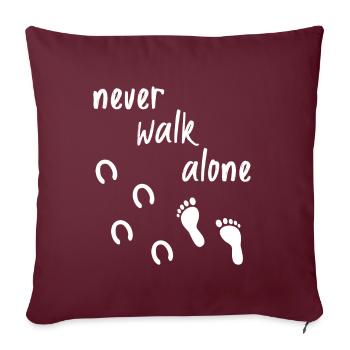 Never walk alone Pferd Reiten - Sofakissenbezug 45 x 45 cm - Burgunderrot - Vorne