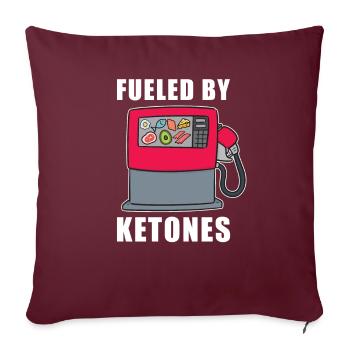 Keto Diät Ketogen Ketose Kohlenhydrate - Sofakissenbezug 45 x 45 cm - Burgunderrot - Vorne