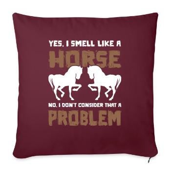cheval cheval plus drôle - Housse de coussin décorative 45 x 45 cm - bordeaux - Devant