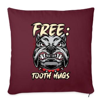 Pitbull dents dent gratuit - Housse de coussin décorative 45 x 45 cm - bordeaux - Devant