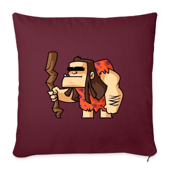 Funny Comic Neandertal - Housse de coussin décorative 45 x 45 cm - bordeaux - Devant