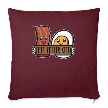 Keto Régime kétogène kétogène - Housse de coussin décorative 45 x 45 cm - bordeaux - Devant