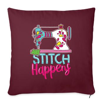 Stitch Happens - Housse de coussin décorative 45 x 45 cm - bordeaux - Devant