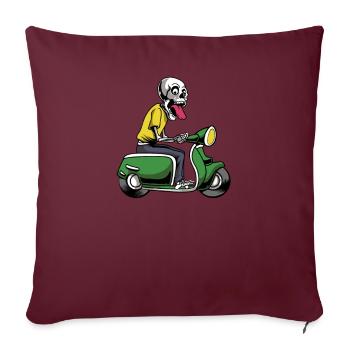 Scooter scooter mobylette scooter - Housse de coussin décorative 45 x 45 cm - bordeaux - Devant