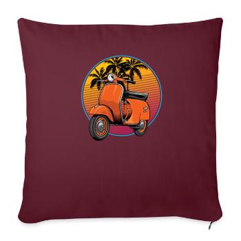 Scooter scooter mobylette scooter - Housse de coussin décorative 45 x 45 cm - bordeaux - Devant