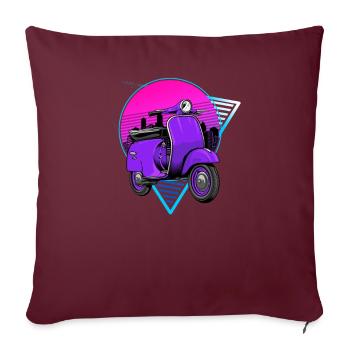 Retro Scooter Mobylette Mobylette Vintage Scooter - Housse de coussin décorative 45 x 45 cm - bordeaux - Devant