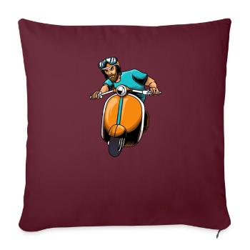 Scooter scooter mobylette scooter - Housse de coussin décorative 45 x 45 cm - bordeaux - Devant