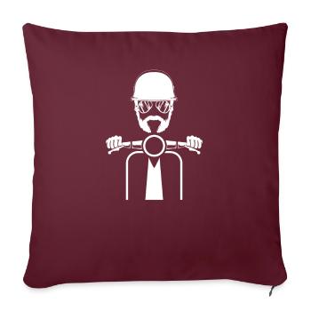 Scooter scooter mobylette scooter - Housse de coussin décorative 45 x 45 cm - bordeaux - Devant