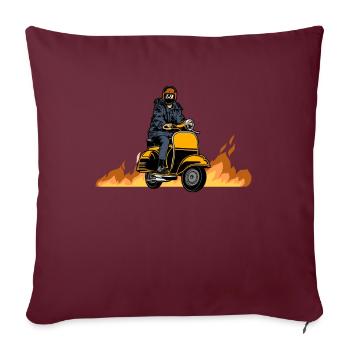 Scooter scooter mobylette scooter - Housse de coussin décorative 45 x 45 cm - bordeaux - Devant