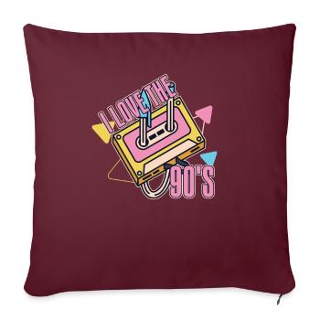 Rétro 90s l’époque Vintage 90 - Housse de coussin décorative 45 x 45 cm - bordeaux - Devant
