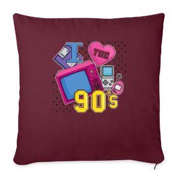 Rétro 90s l’époque Vintage 90 - Housse de coussin décorative 45 x 45 cm - bordeaux - Devant