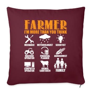 Farmer I'm More Than You Think - Sofakissenbezug 45 x 45 cm - Burgunderrot - Vorne