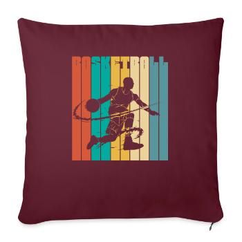 Rétro basketball streetball - Housse de coussin décorative 45 x 45 cm - bordeaux - Devant