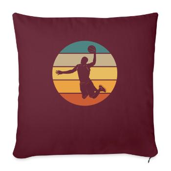 Rétro basketball streetball - Housse de coussin décorative 45 x 45 cm - bordeaux - Devant