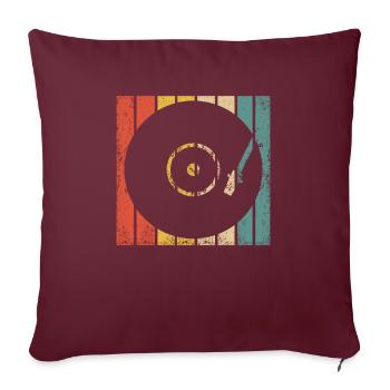 Rétro Vinyle Collectionneur de disques - Housse de coussin décorative 45 x 45 cm - bordeaux - Devant