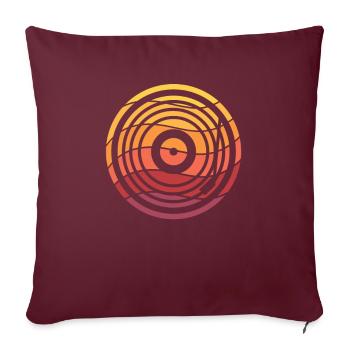 Rétro Vinyle Collectionneur de disques - Housse de coussin décorative 45 x 45 cm - bordeaux - Devant