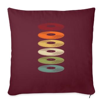 Rétro Vinyle Collectionneur de disques - Housse de coussin décorative 45 x 45 cm - bordeaux - Devant