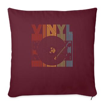 Rétro Vinyle Collectionneur de disques - Housse de coussin décorative 45 x 45 cm - bordeaux - Devant