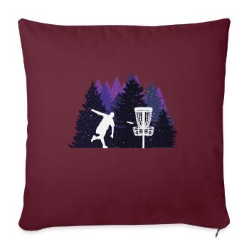 Trend sport Discgolf dans la forêt noire - Housse de coussin décorative 45 x 45 cm - bordeaux - Devant