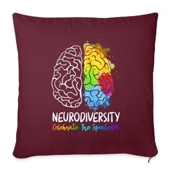 Neurodiversity Celebrate The Spectrum - Housse de coussin décorative 45 x 45 cm - bordeaux - Devant
