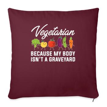 Veggie Gemüse Vegetarisch Vegetarier - Sofakissenbezug 45 x 45 cm - Burgunderrot - Vorne