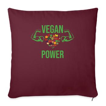 Végétaliens végétaliennes légumes Végétalien - Housse de coussin décorative 45 x 45 cm - bordeaux - Devant