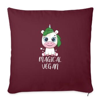 Végétaliens végétaliennes légumes Végétalien - Housse de coussin décorative 45 x 45 cm - bordeaux - Devant