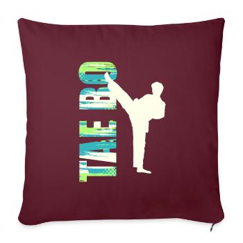 Tae Bo, sport de combat international - Housse de coussin décorative 45 x 45 cm - bordeaux - Devant